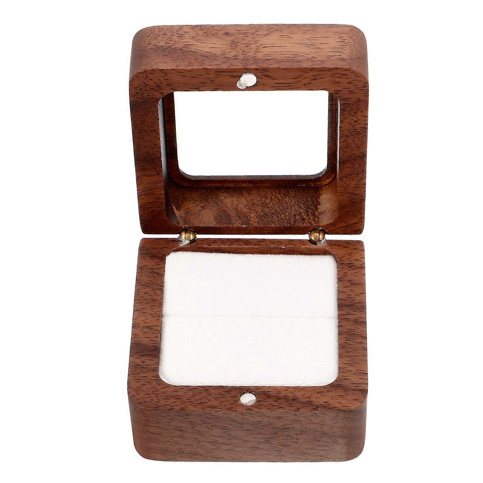 Wooden Ring Box for Proposal Use with Solid Wood Material Lightweight Holder