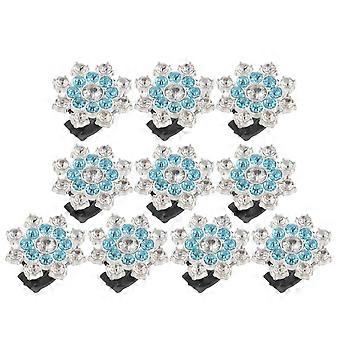 10PCS Rhinestone Snowflake Shoe Clips - Detachable Crystal Buckles - Wedding Dress Shoes Clip Decoration for DIY High Heels Garment Accessories