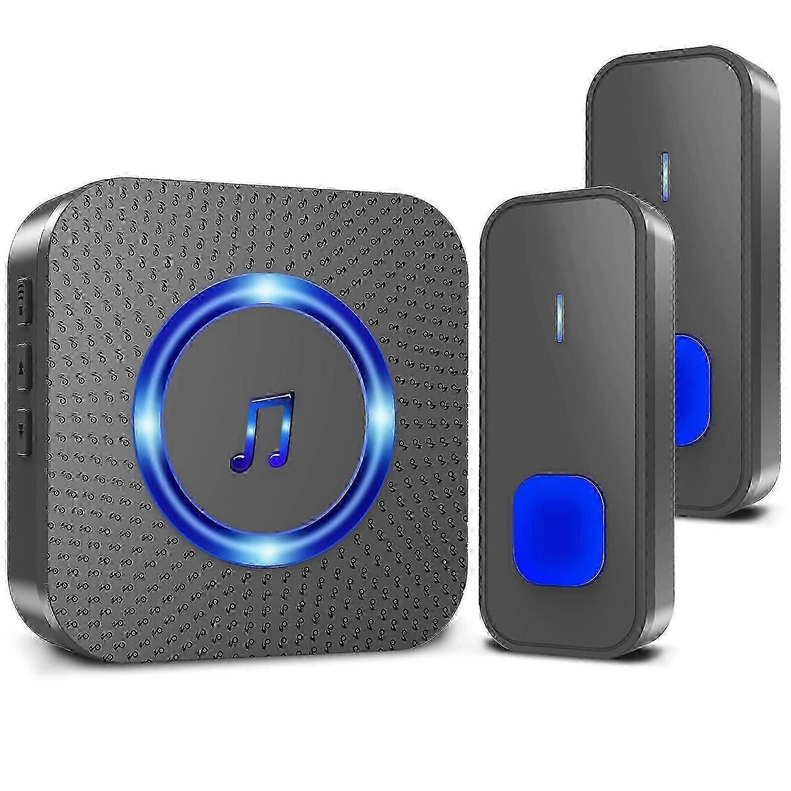 Wireless Home Doorbell with LED Night Light, Waterproof Button, Pager Function