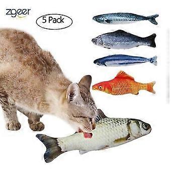 Cat Toys - ZGEER - 5 Pieces Plush Fish - Catnip - 20cm - Indoor