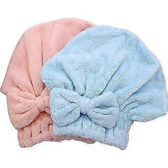 2-pack Microfiber Hair Drying Caps, Super Absorbent Shower Caps, Quick Dry Hair Bandana
