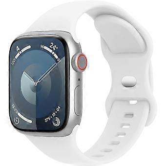 Sportarmband Kompatibel mit Apple Watch Armbändern 40 mm, 41 mm, 38 mm, 42 mm, 44 mm, 45 mm, 49 mm, weiches Silikonarmband für iWatch Series Ultra 9 8 7 6 5 4 3 2 1 SE Weiß