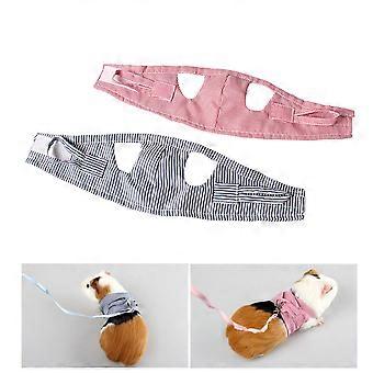 Small Pet Chest Strap Leash Clothing Pet Pulling Rope Harness for Hedgehog Guinea Pig (Blue Size S)