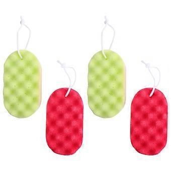 Bath Scrubber Wear-Resistant Adults Sponge for Cleaning Use 4Pcs Assorted Color