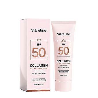 Collagen Infused SPF50 Sunblock Cream, Refreshing Non-Sticky Daily Facial & Body Outdoor Moisturizing Sunscreen