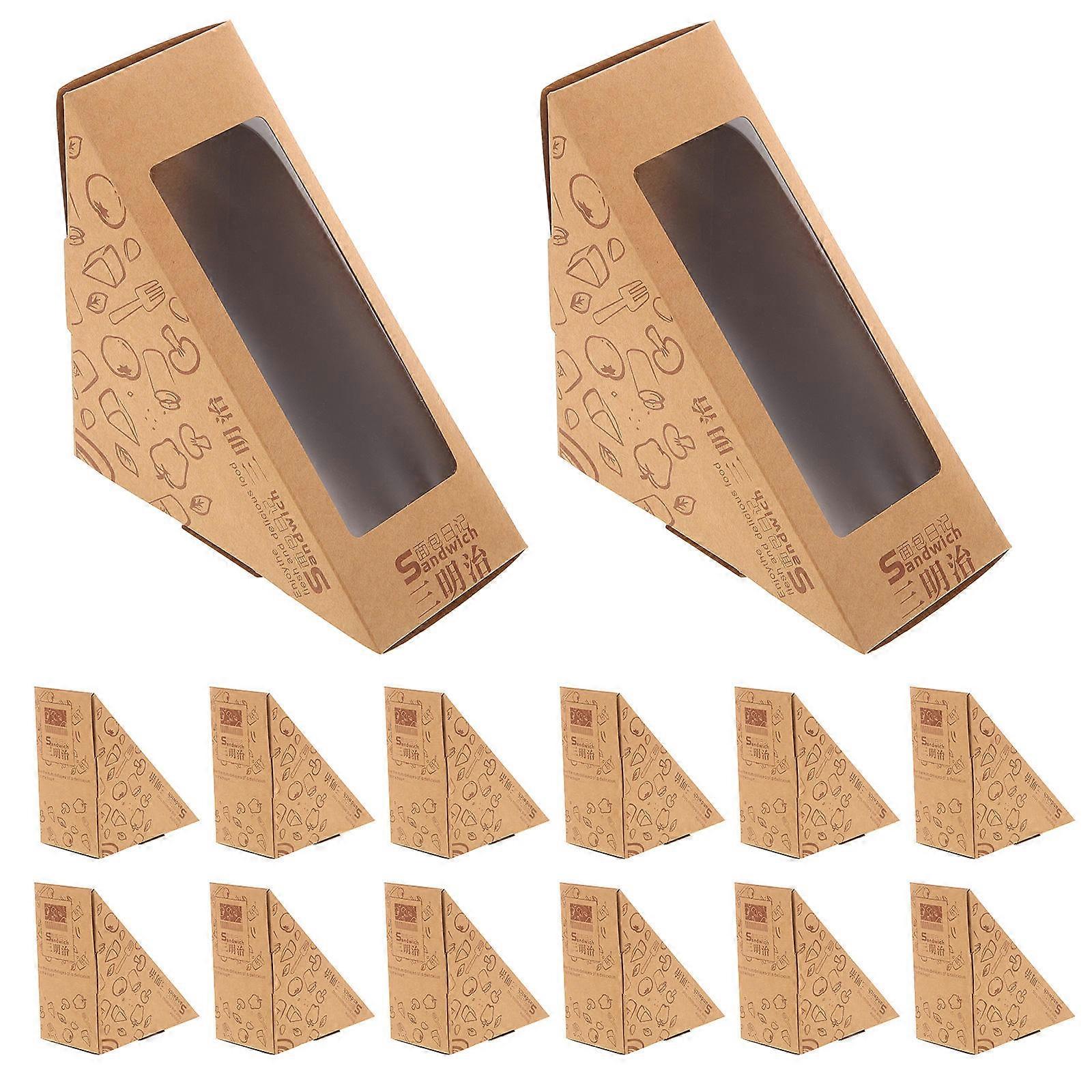 100pcs Window Dessert Wrapping Boxes Sandwich Boxes Sandwich Packing Boxes
