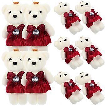 10pcs Plush Bear Stuffed Animals Wedding Car Stuffed Bear Toy Valentine's Day Bouquet Bear Doll