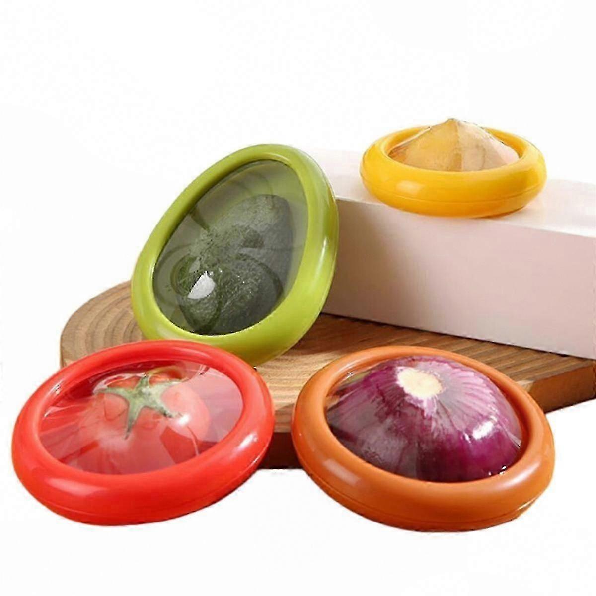 Reusable Silicone Fruit Storage Containers, 4-Pack for Refrigerator