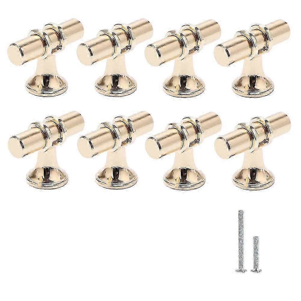 8 Packs Champagne Gold Cabinet Knobs Drawer Knobs Euro T Bar Cabinet Handles Modern Knobs compatible with Cabin