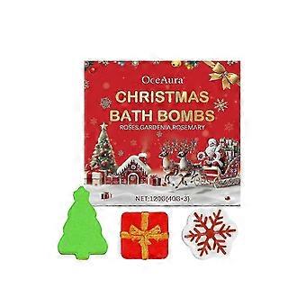 Ensemble de boules de bain de Noël - Aromathérapie luxueuse avec des huiles de rose, de gardénia et de romarin pour hydrater, adoucir la peau et détendre les fêtes - Perfect G