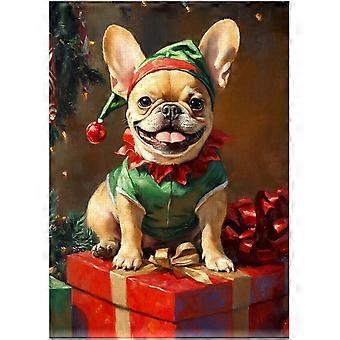 Christmas Elf French Bulldog Jigsaw Puzzle - Fun X-mas Holiday Puzzles for Pet-Loving Family in Christmas SQZ724