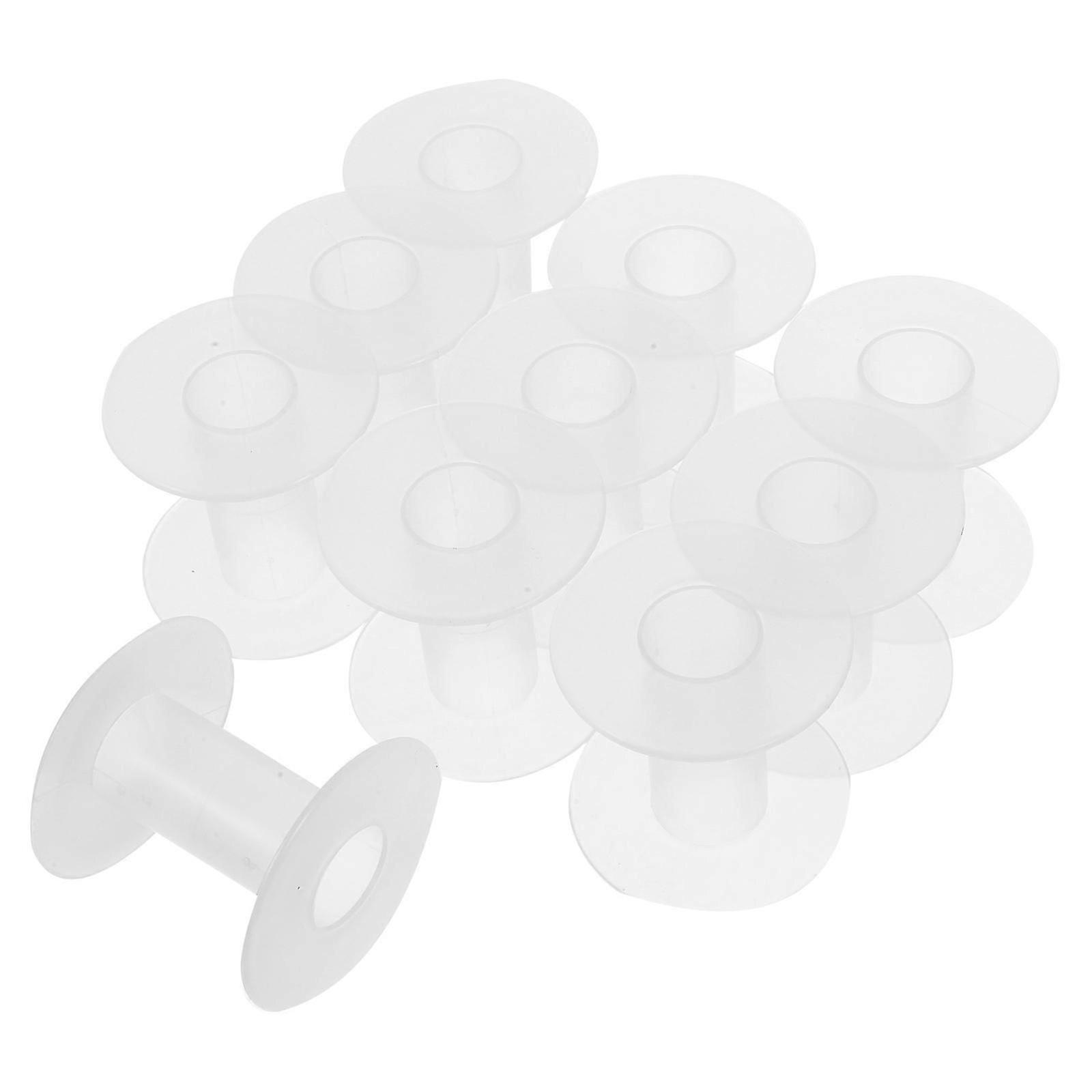 10pcs Plastic Empty Spools, Empty Thread Bobbins Spools Small Wire Bobbins Thread String Bobbin Spools for Embroidery Sewing Machines Crafting Beading