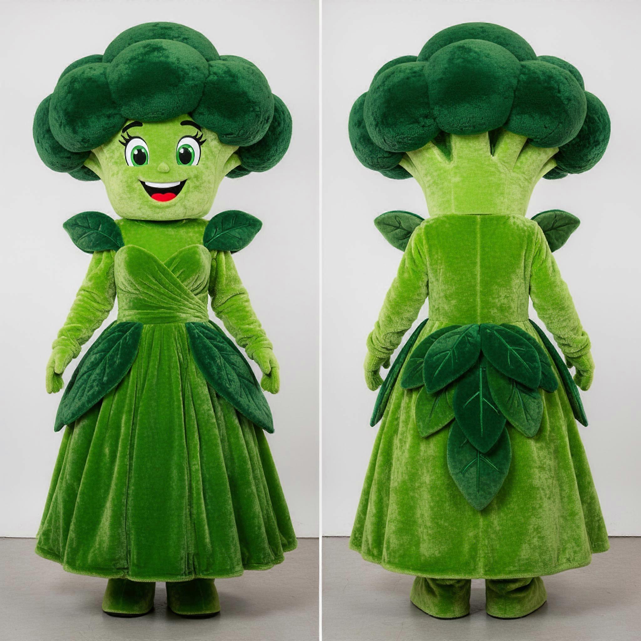 MASTICOT Lime Green Velvety Broccoli Mascot