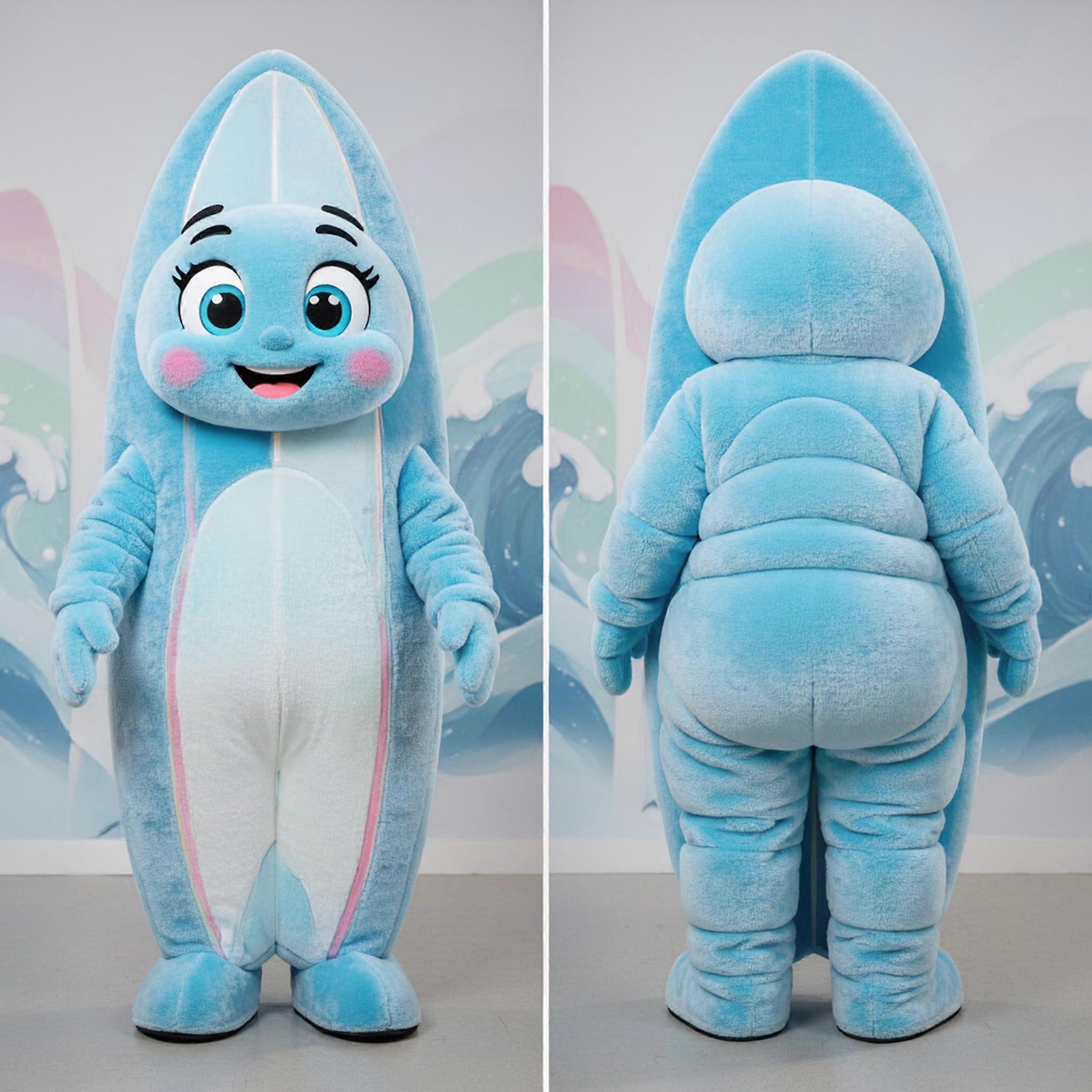 MASTICOT Sky Blue Wavy Surfboard Mascot