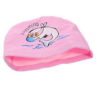 Waterproof Swim Hat Kids Swim Caps for Hair Protection Pink