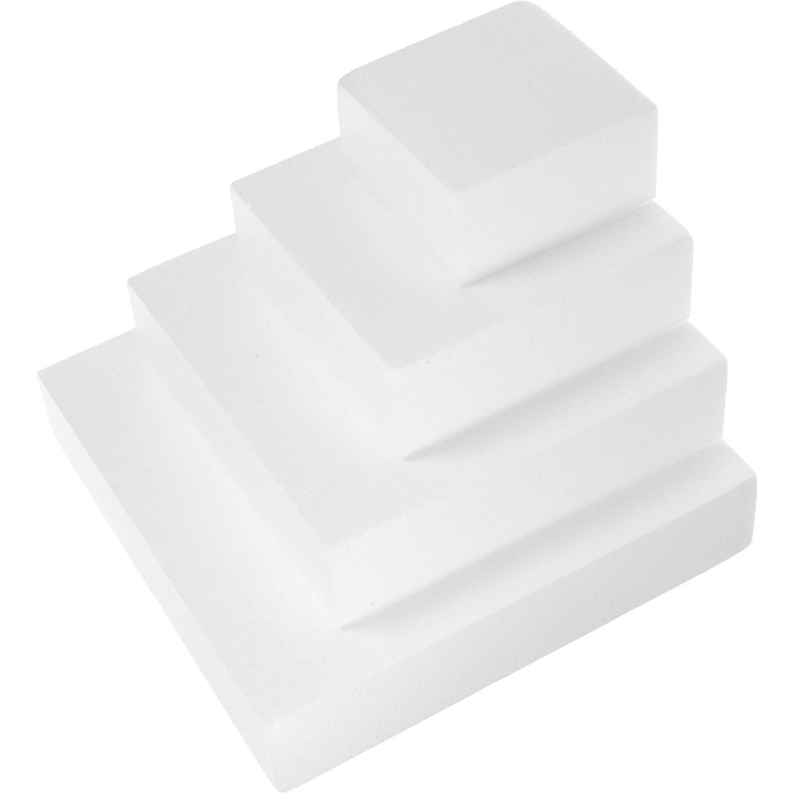 Foam Egg Cake Model Cubic Cake Dummy for DIY Use 4Pcs White Set