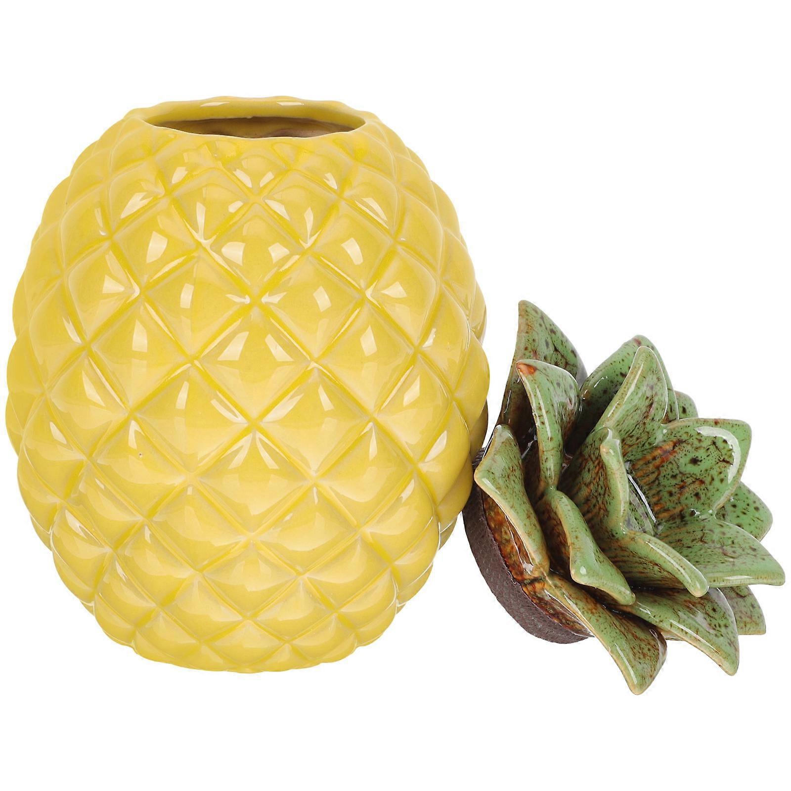 Ceramic Tea Canister Pineapple Shape for Kitchen Storage Jar