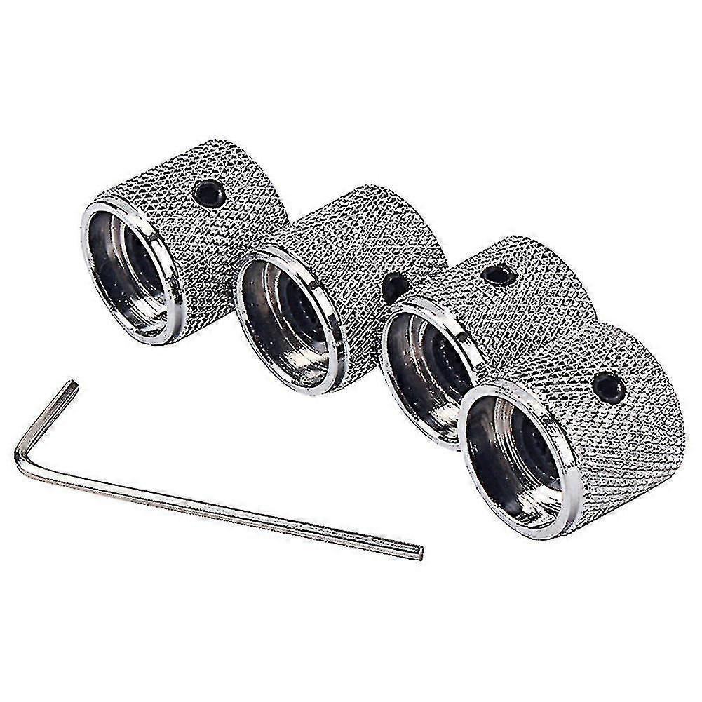 4pcs Metal Electric Bass Replace Knobs Blue? With Wrench Fg