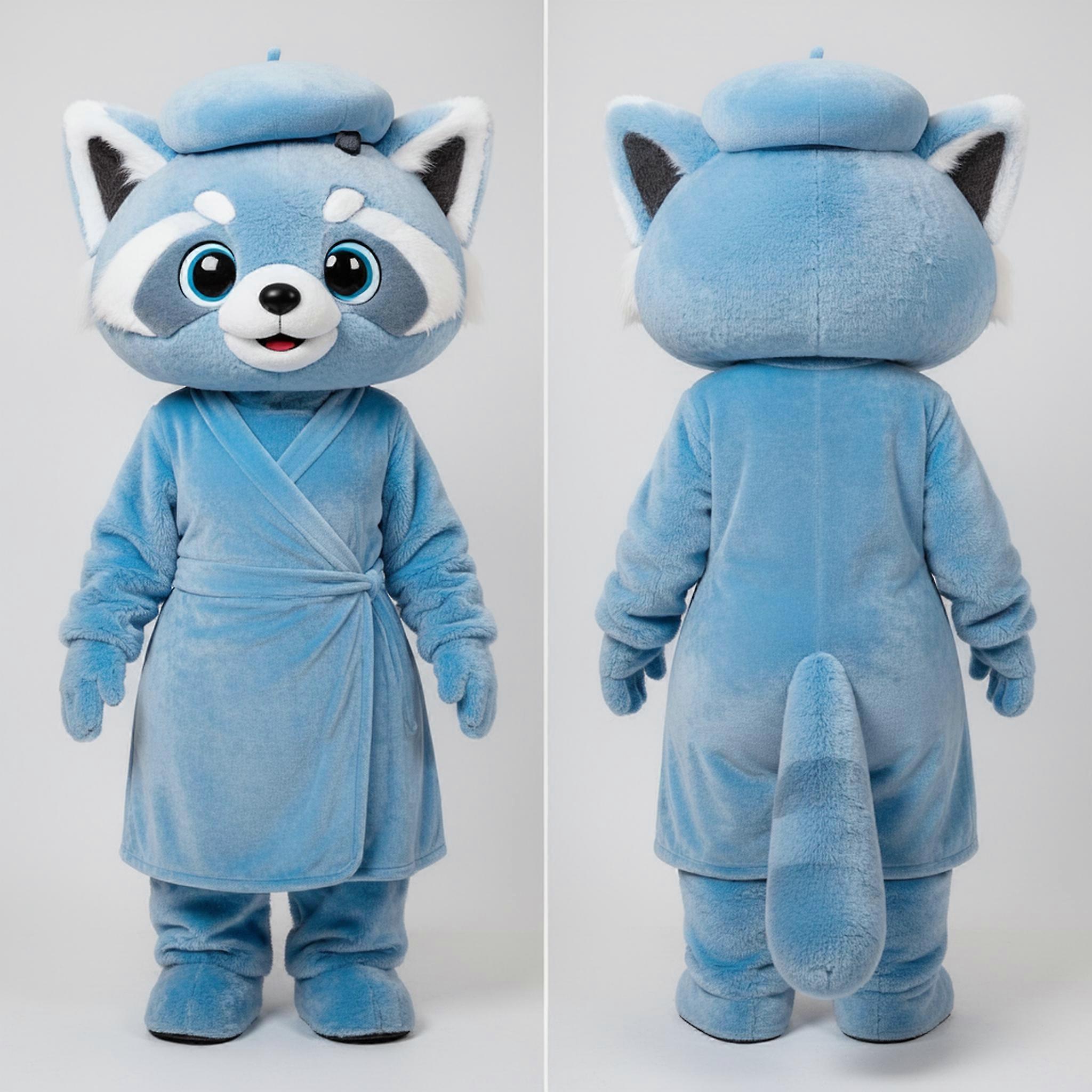 MASTICOT Sky Blue Cuddly Red Panda Mascot