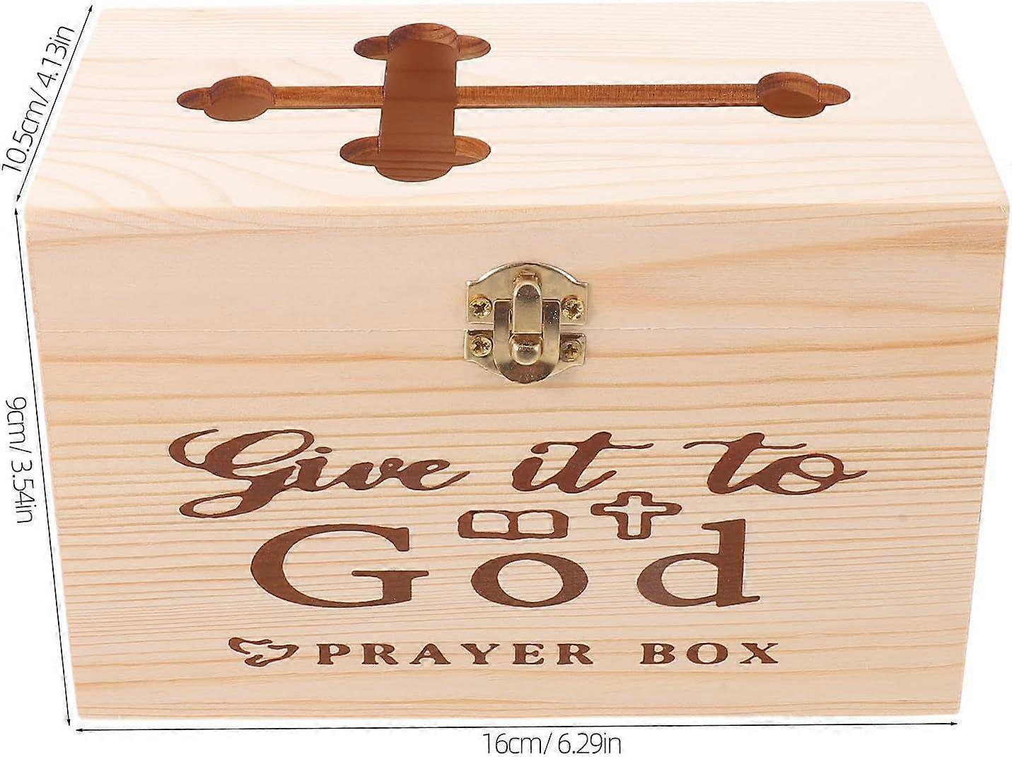 Prayer Request Box with Slot, Cross Keepsake Case