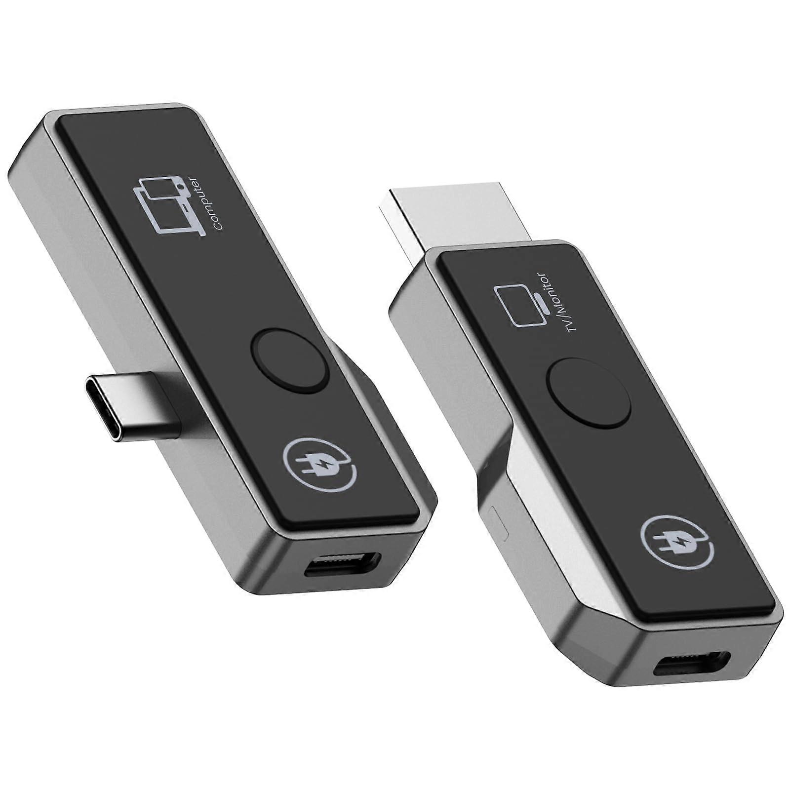 Wireless HDMI Transmitter and Receiver 4K Decoding Output Plug and Play USB C Wireless Display Adapter 98ft Range