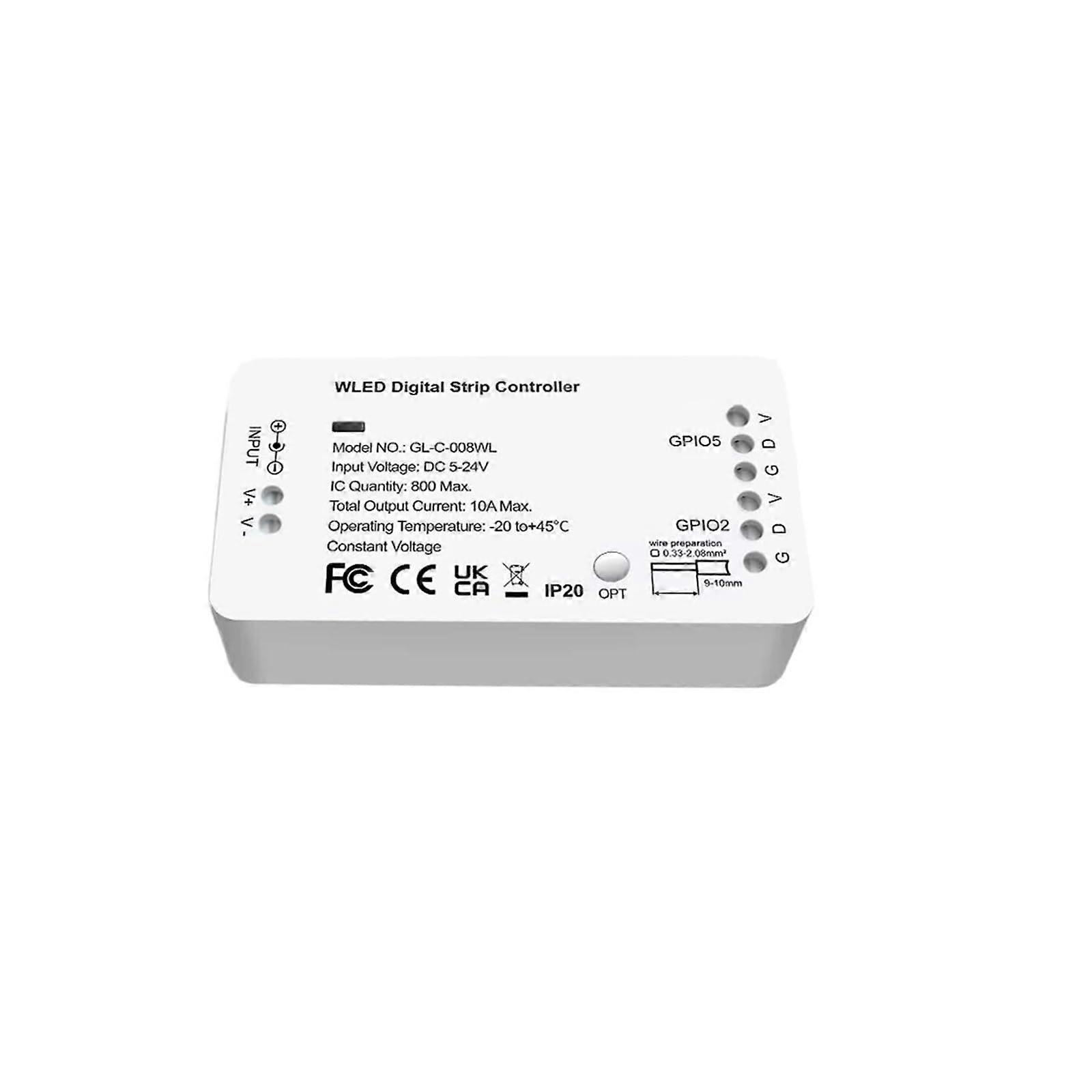 LED Light Strip Controller 5V24V Digital RGB Pixel Dimmer Switch with Smooth Dimming Control
