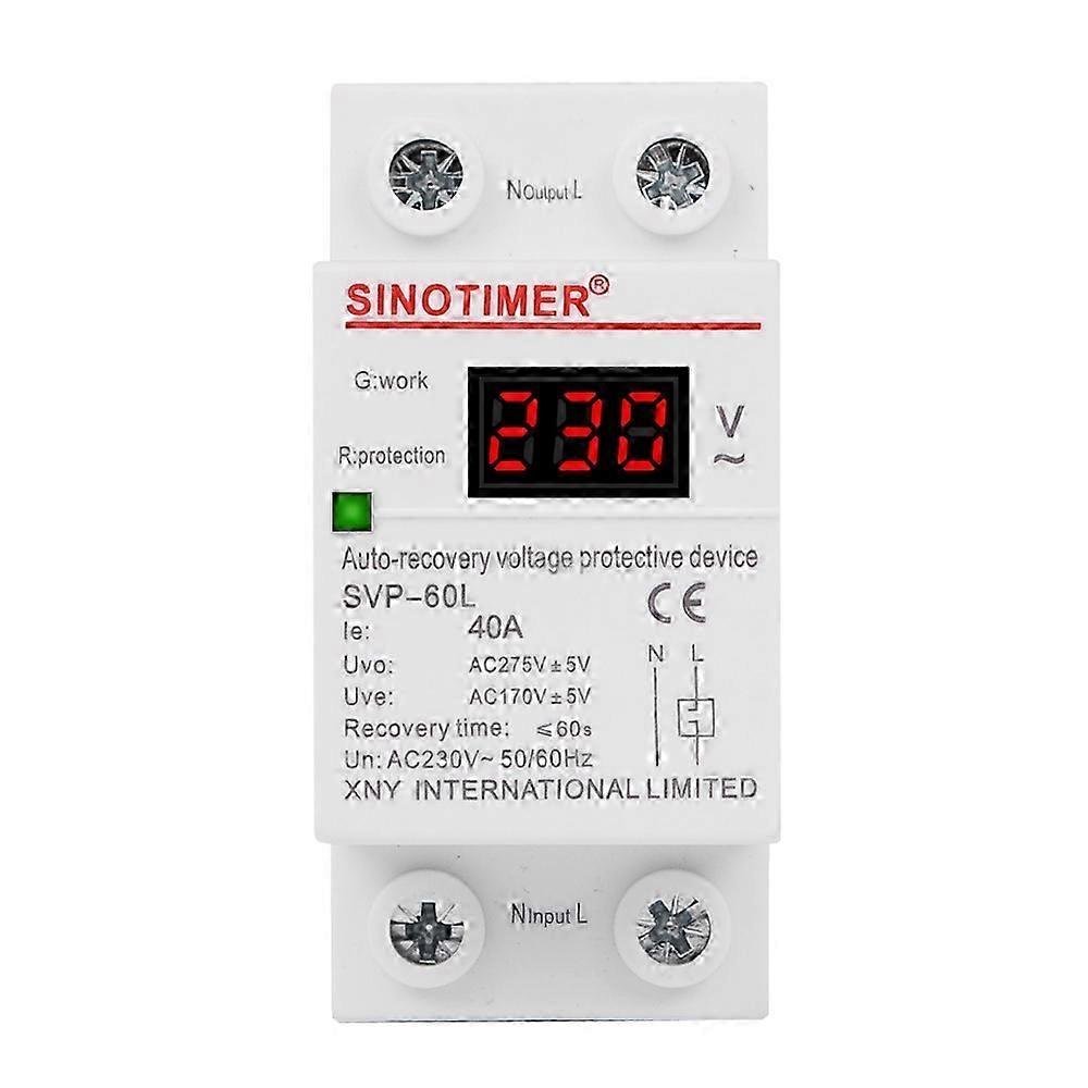 SINOTIMER 220V LED Digital Display Delay Automatic Reset Under-voltage Protector SVP-60L