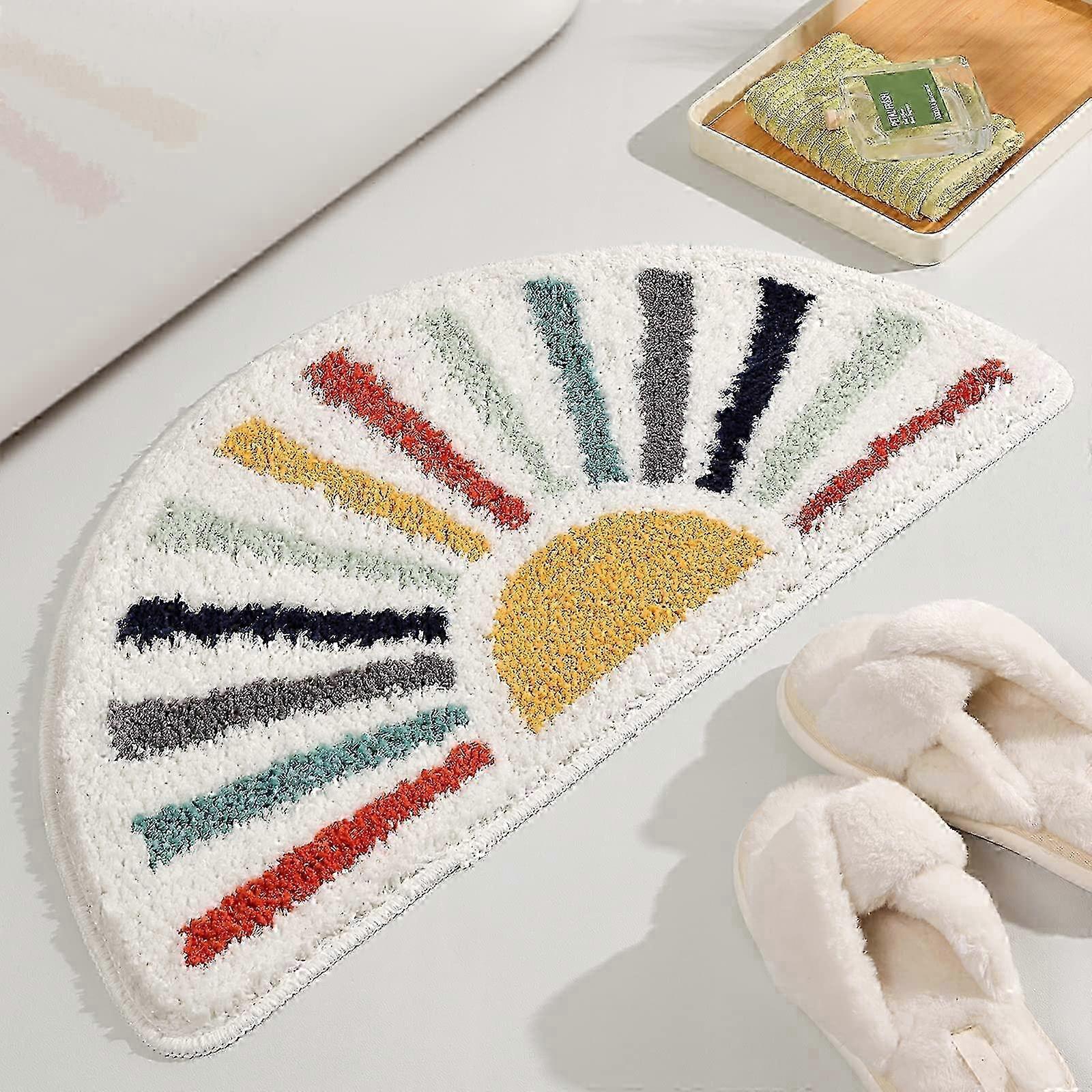 Medium-Pile Boho Bath Mat Non-Slip Design