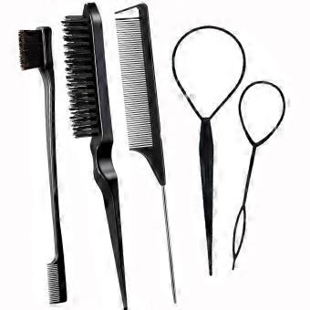 5Pcs/set Grooming Hair Styling Comb Set Rat Tail Comb Edge Brush Bristle Hair Brush Brushing Combing Hair Tail Tools