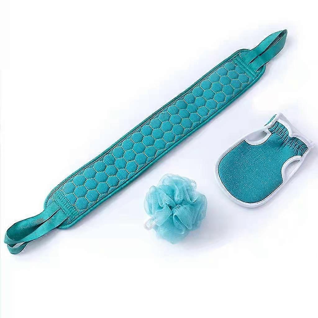 Exfoliating Back Scrubber compatible with Shower - Deep Cleansing, Quick Drying, Washable & Reusable with Soft Microfiber Side