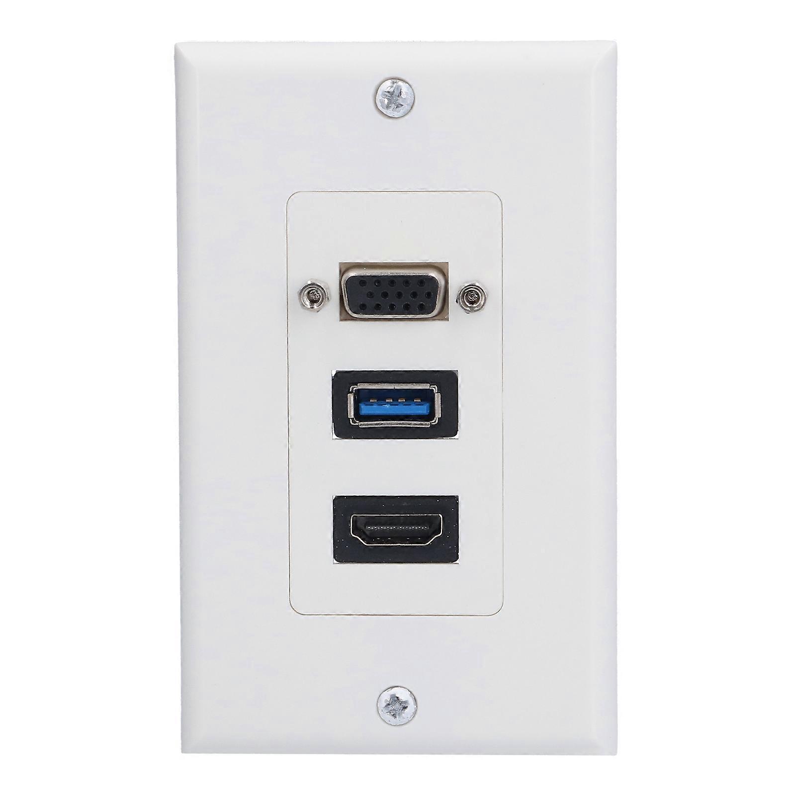 4K HDMI VGA USB3 Wall Socket