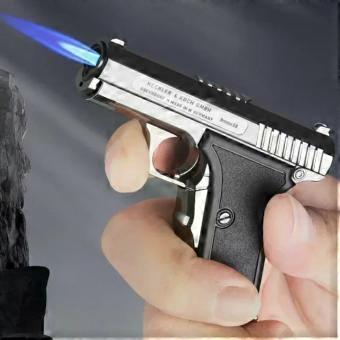 Portable Windproof Pendant Lighter Outdoor Metal Spray Blue Flame Torch Inflatable Lighter Cigarette Accessories Men's Gift