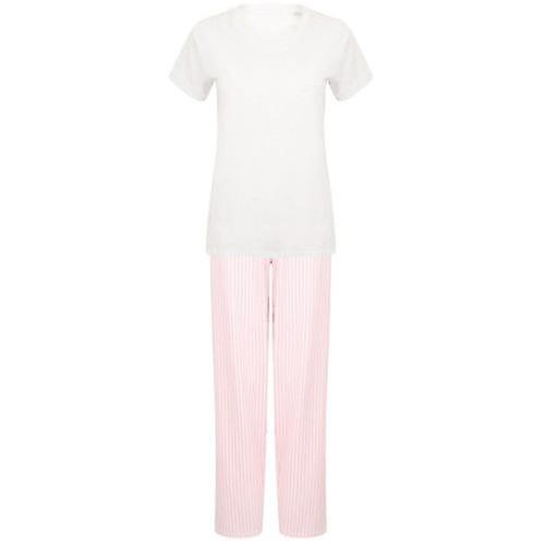 håndkle by kvinner / damer stripete lang pyjamas sett