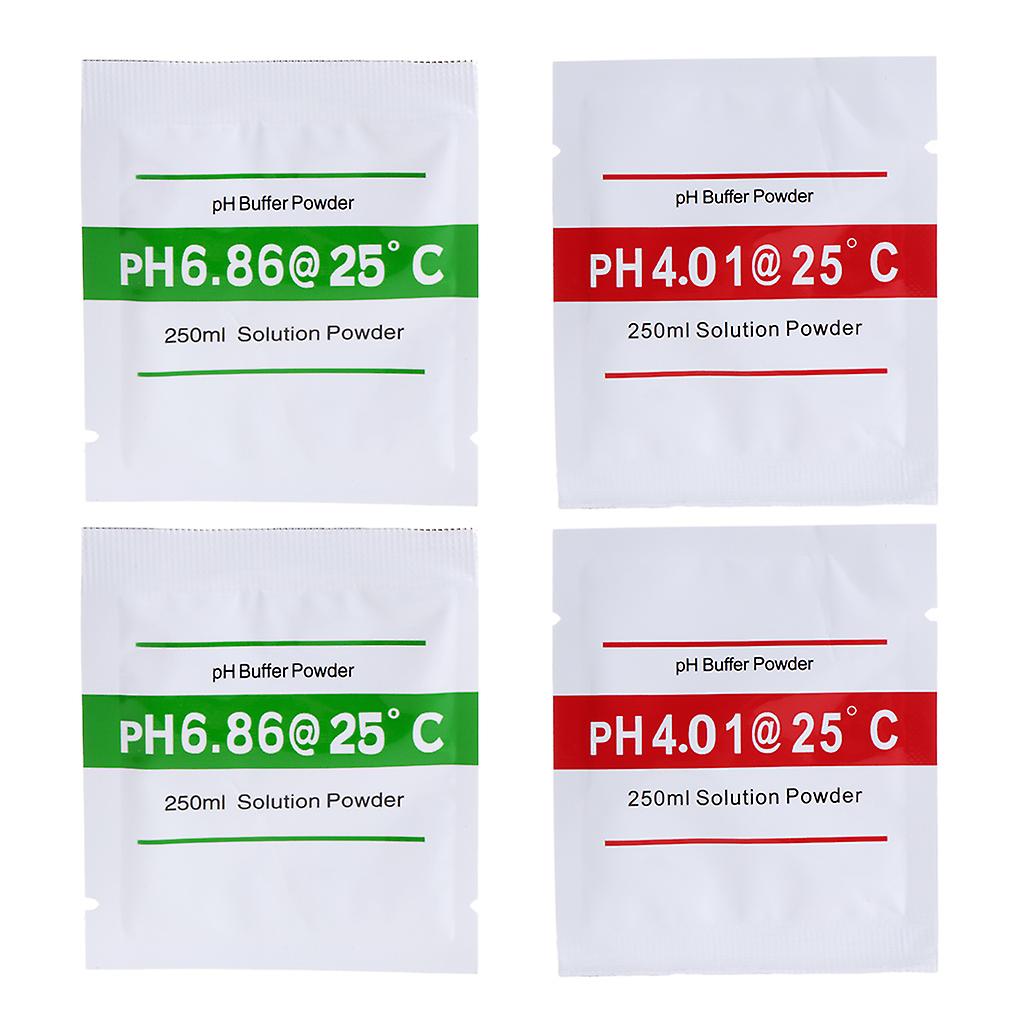 4 Pcs PH Buffer Powder 6.86,4.01 for Test Meter Measure Calibration Portable