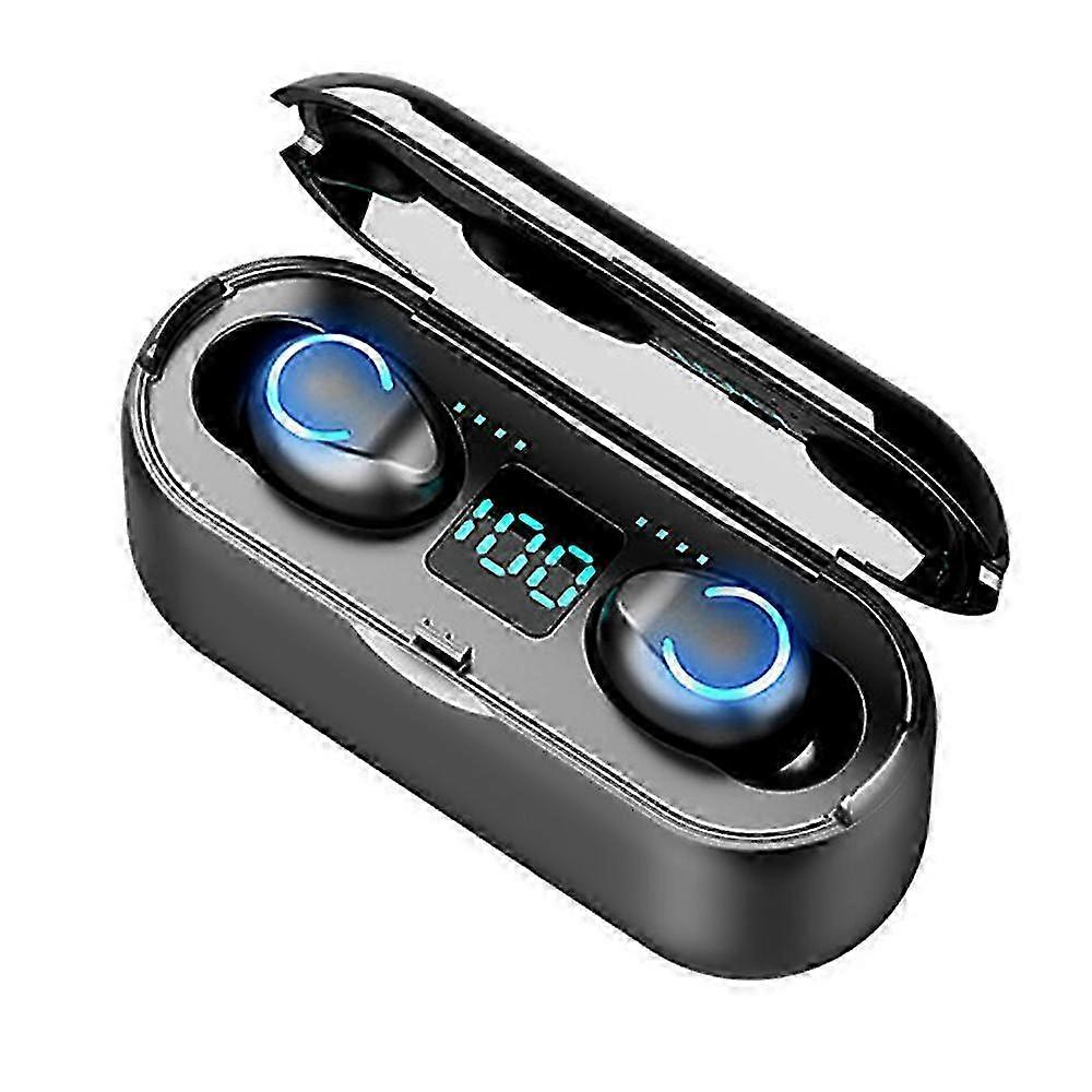 F9-8 Earphones Bt 5.0 Wireless Mini Sports Earbuds 8d Hifi Sound Headset Hd Call Noise Reduction Siri Voice Assistant Headphones With Led Digital Powe