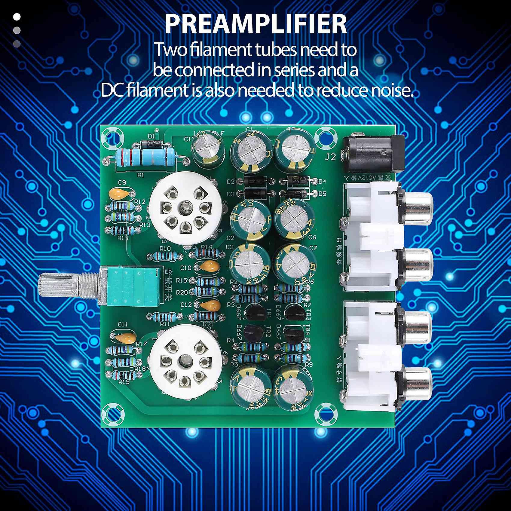 Tubayia - Preamplificatore Stereo HiFi Amplificatore Cuffie Preamp Tube Board Kit DIY - Foto 9
