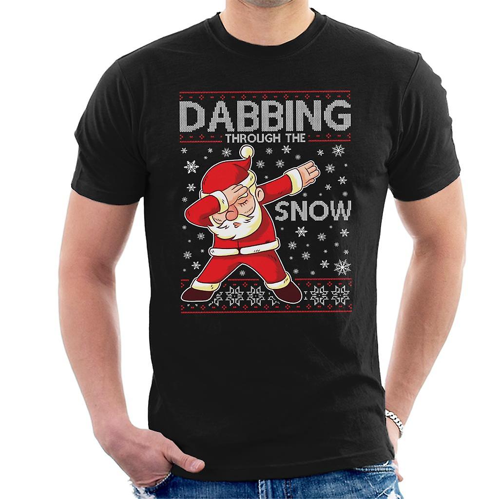 Dabbing läpi lumen Santa joulua neulo kuvio t-paidat