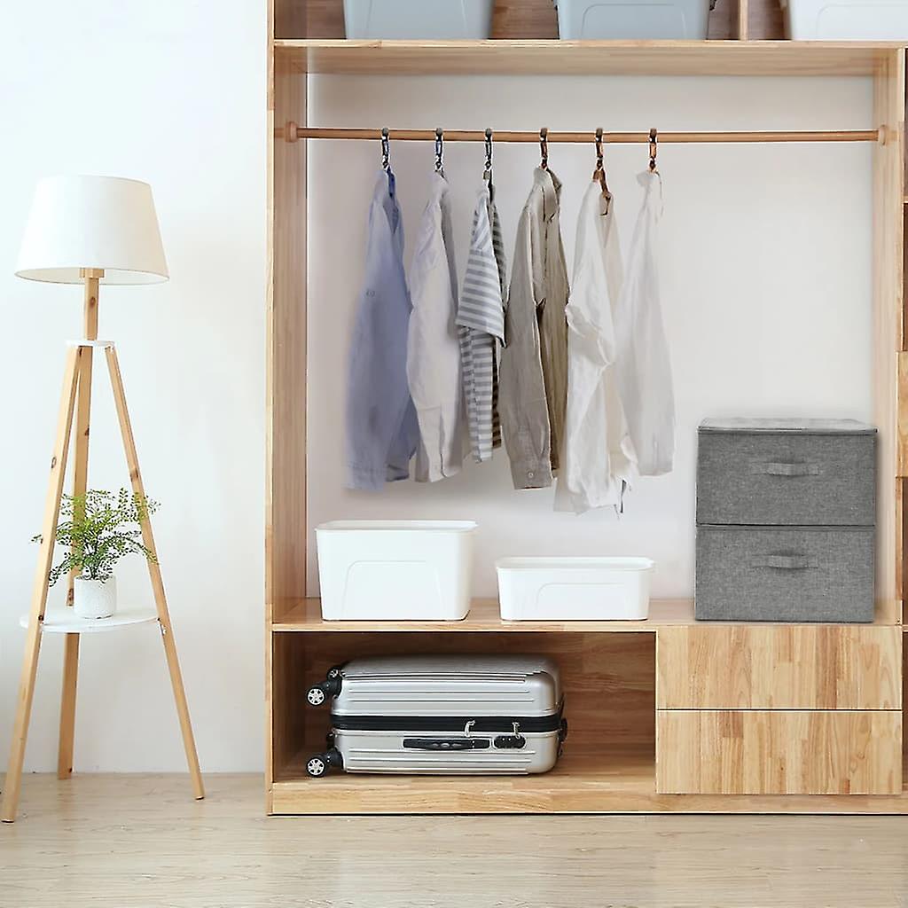 储物盒 2 件 布料 43x34x23 厘米 灰色