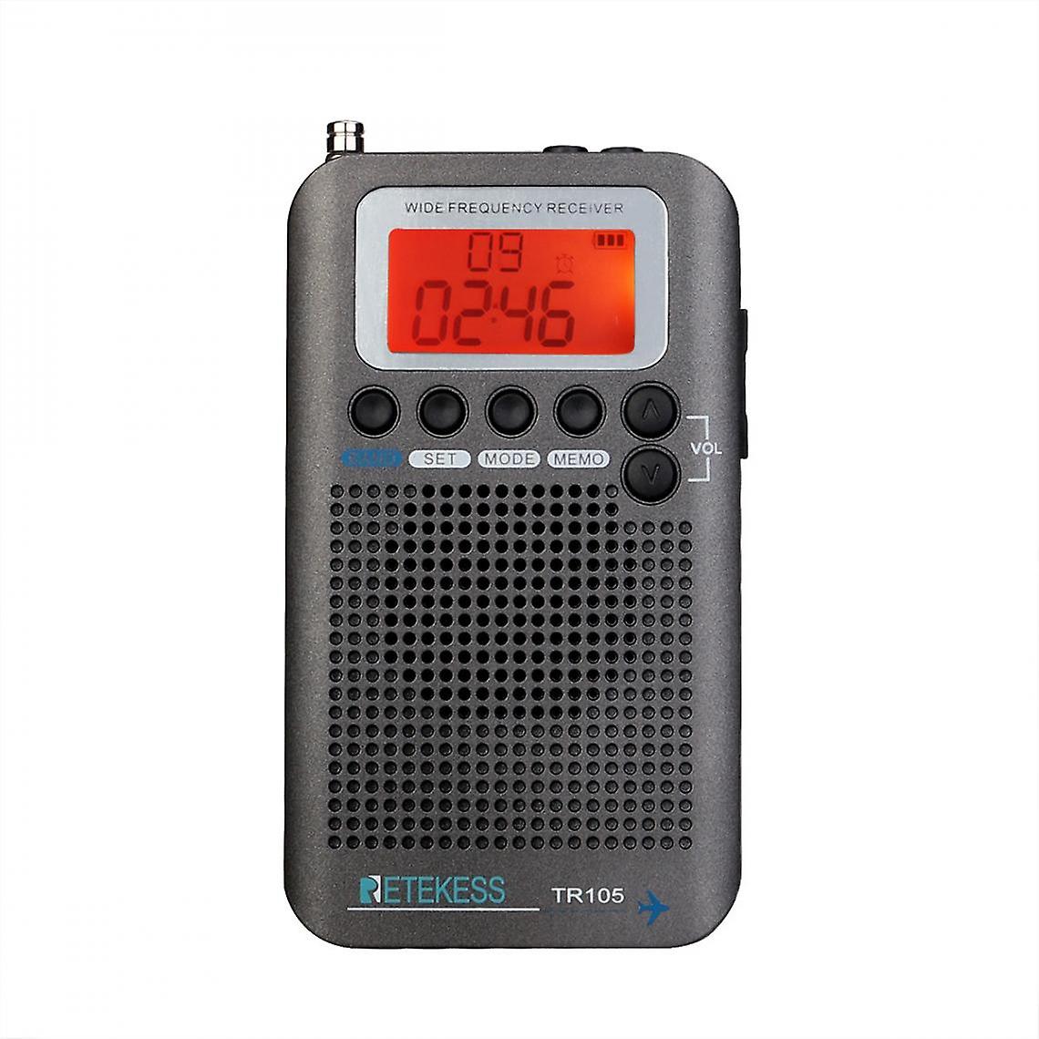 Fm/am/sw/cb/air/vhf Receivers, World Band And Lcd Alarm Clock(black)