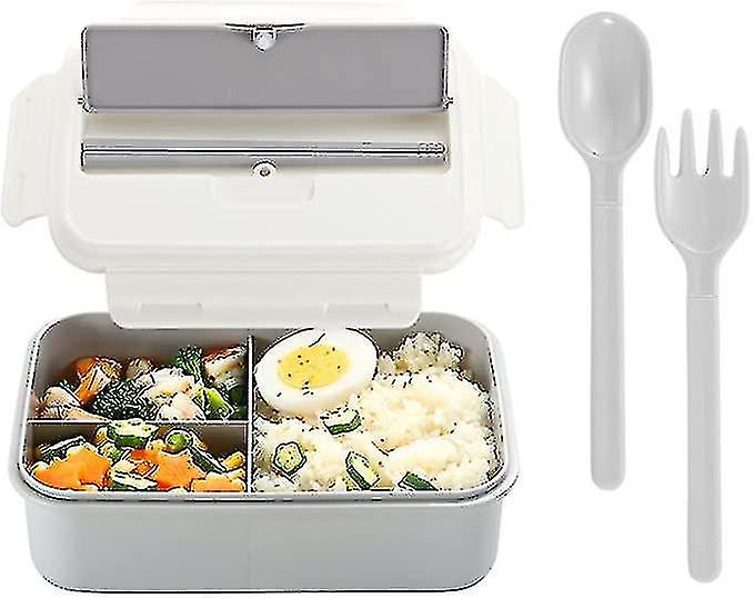 Lunch Box Bento Box For Kids Adults Food Container 3 Cutlery Set Compartments Lunchbox Bpa Free Blue