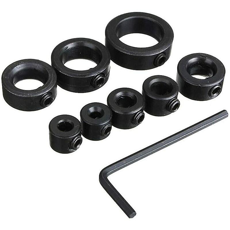 Depth Stop, Drilling Depth Stops, Depth Stop Collars, 8 pcs Depth Stop Collars, Positioner Ring with Hex Wrench, 3-16 mm