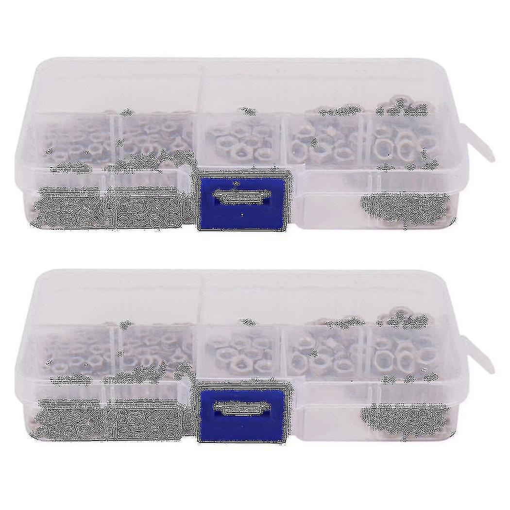 500 Pcs/set M1.6 M2 M2.5 M3 M4 Carbon Steel Hex Nut Assortment Kit Hexagon Nuts Metric Thread Assor