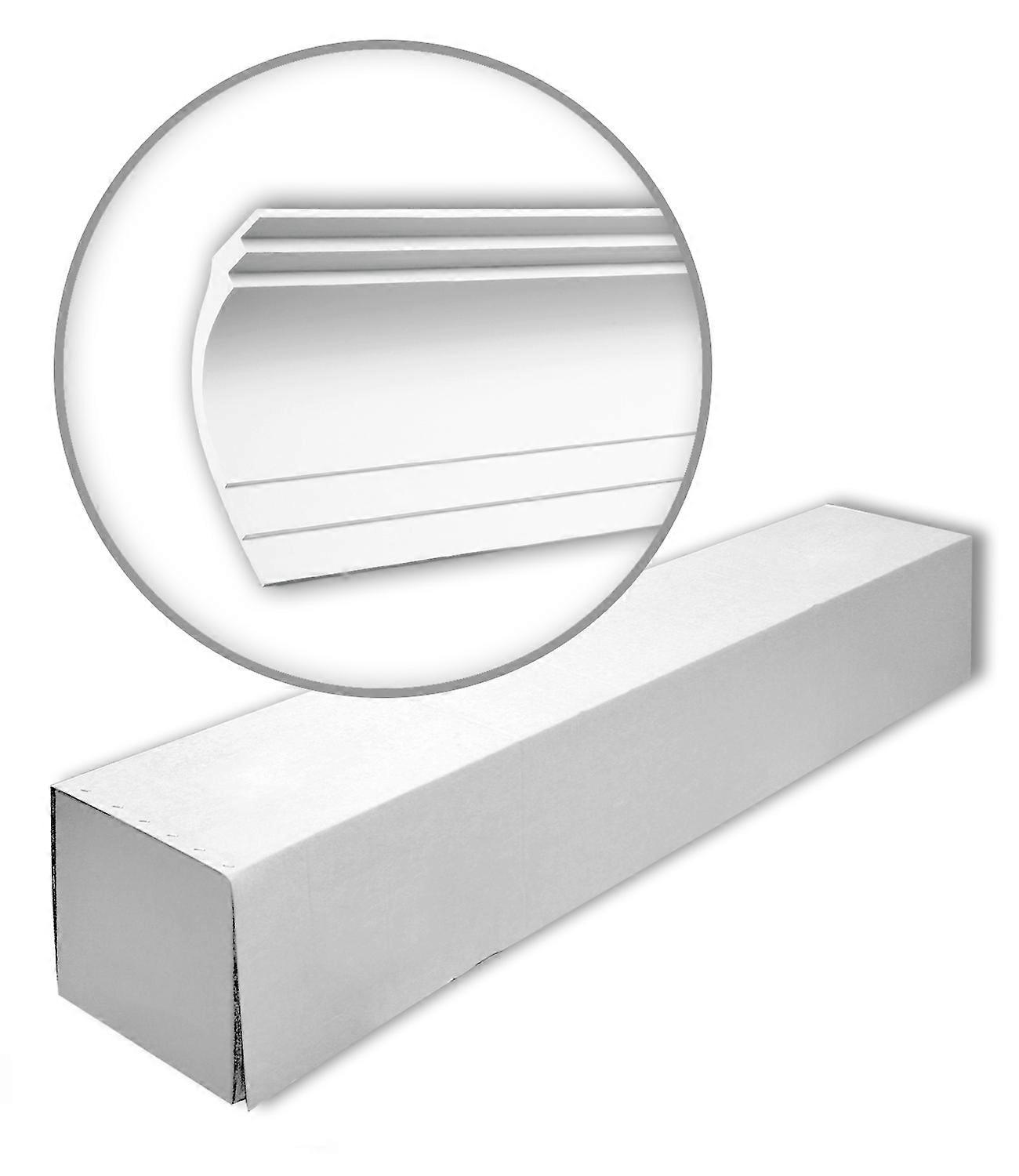 e-Delux GmbH 4 x Eckleisten 150147-box 8 Meter Profhome Polyurethan Hartschaum 200 cm weiß vorgrundiert leicht, robust, extrem maßhaltig