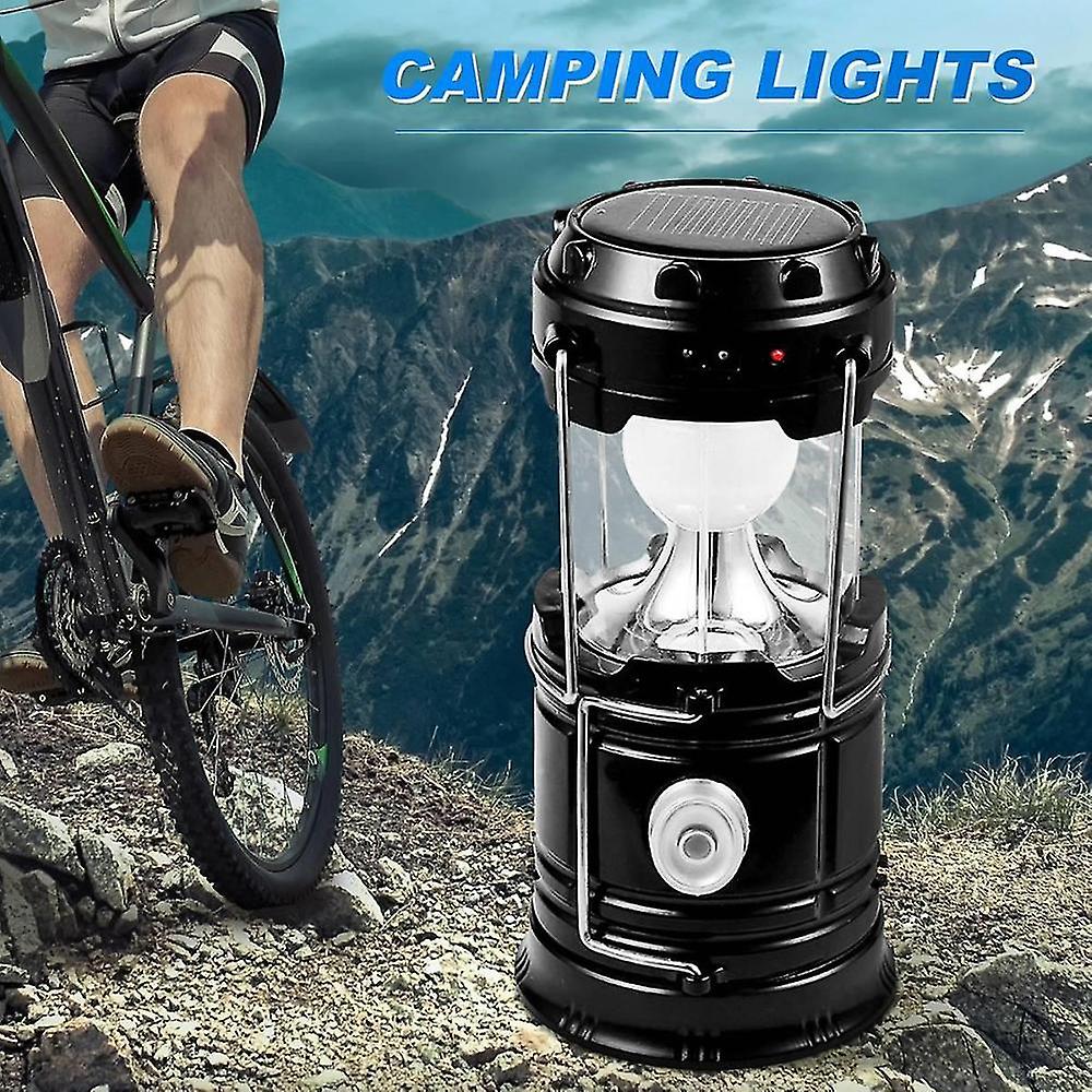 Solar Led Portable Lantern Telescopic Torch Lamp Multi-function Outdoor Camping Emergency Tent Lamp