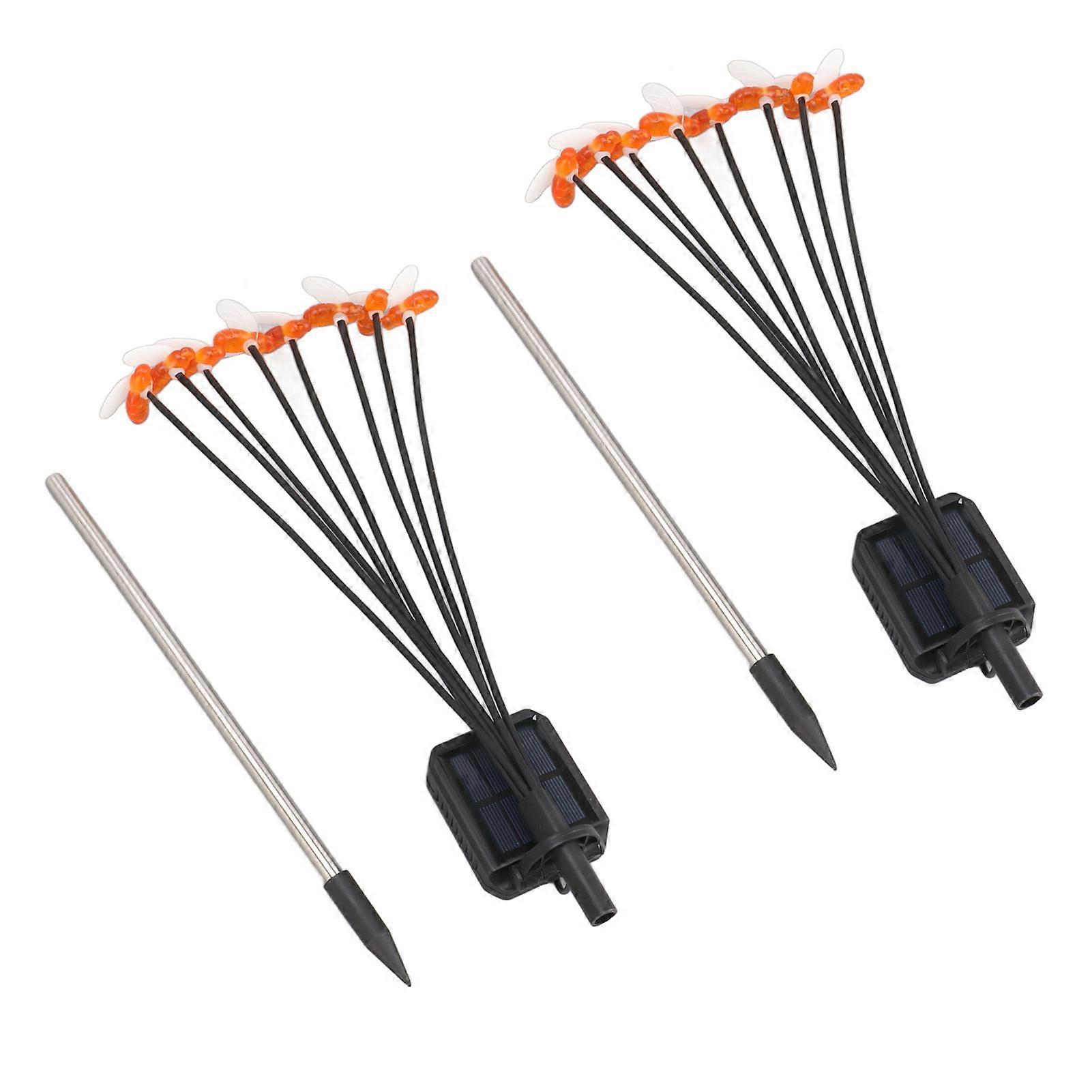 2Set أضواء حديقة النحل الشمسية IP65 مقاوم للماء 8 LED أضواء حديقة تعمل بالطاقة الشمسية لحديقة حديقة الفناء