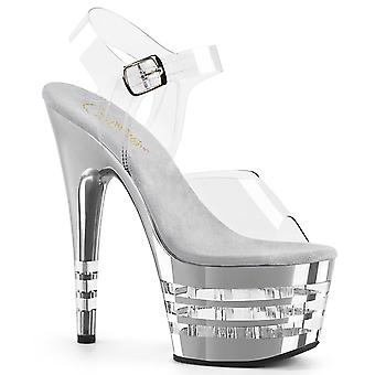 Pleaser Women's Shoes Adore-708chln Clr/slv Chrome