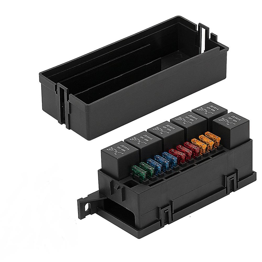 12V Auto 11 Way Fuse Relay Box Block With 5 Pin Relay and Fuses For Automotive Car Marine Truck Trailer Boat