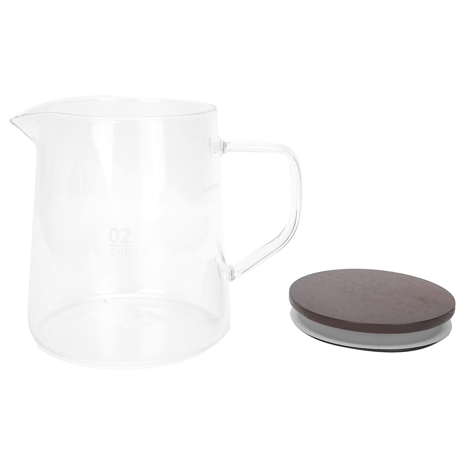 500ml Heat-Resistant Glass Coffee Pot with Lid & Insulated Handle