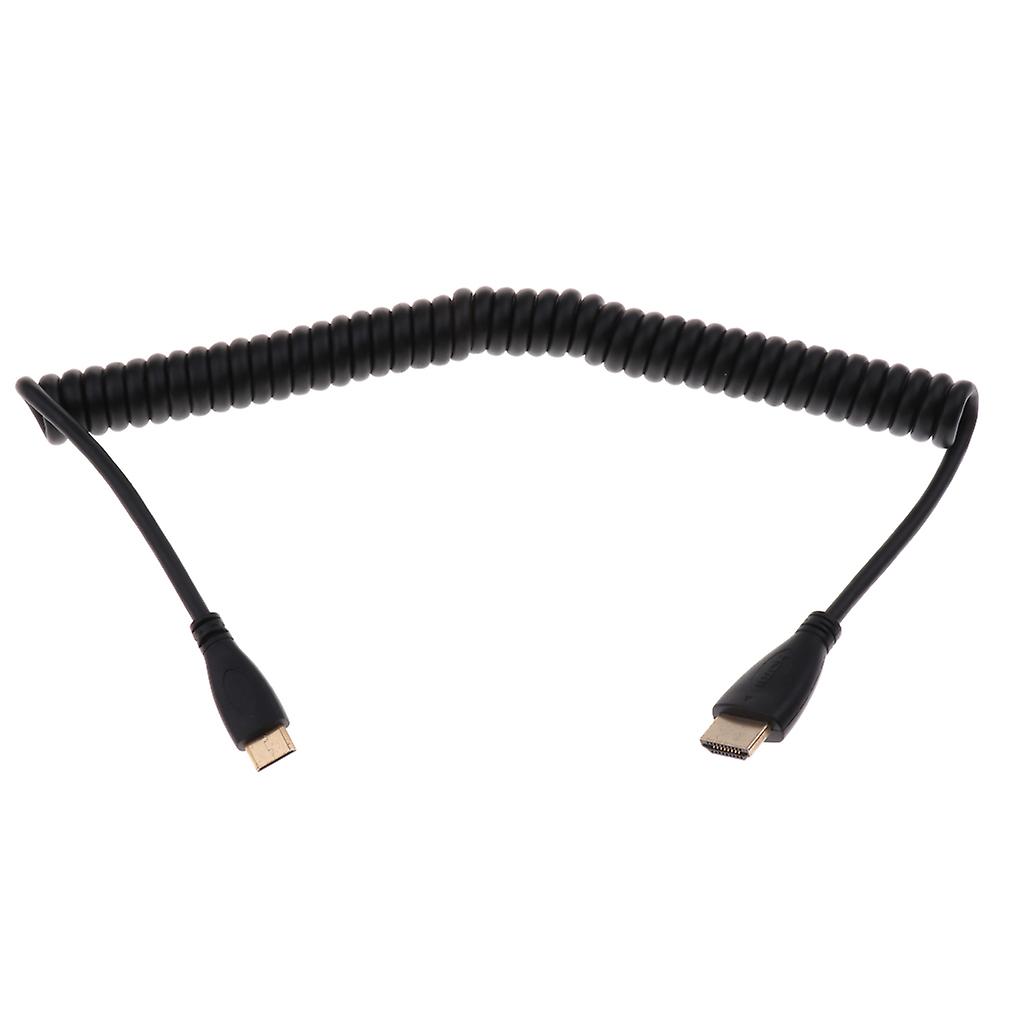 1080P to Mini Spiral Coiled Stretch Spring Cable for SLR Camera