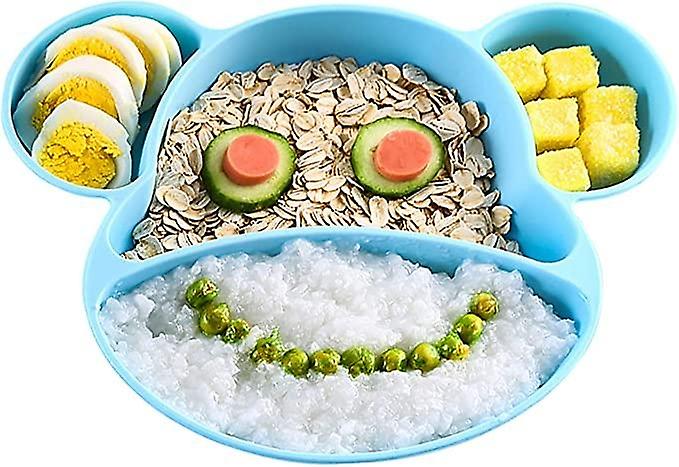 Silicone Plates for Babies, Toddlers and Kids, with Strong Suction, BPA Free, Dishwasher and Microwa